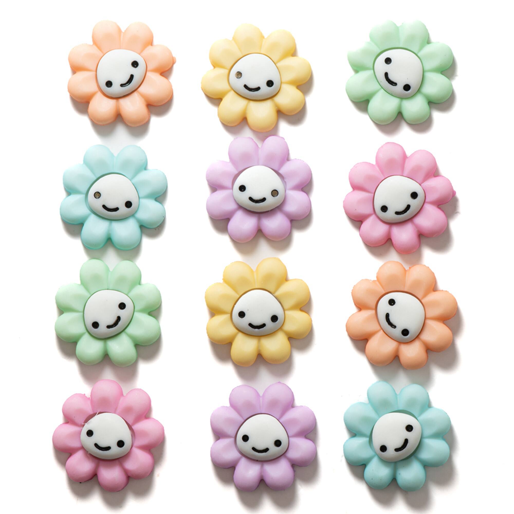 Dress It Up Happy Little Flowers Multicolor Spring Themed Buttons